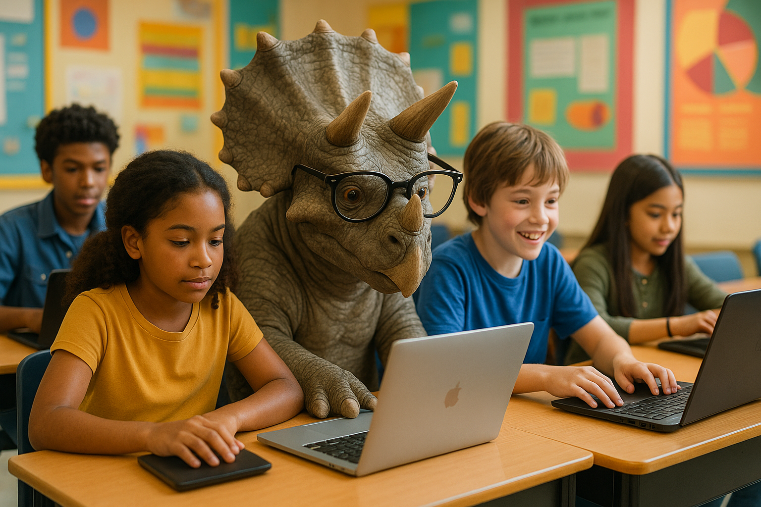 20251017_1148_Classroom with Triceratops_simple_compose_01k7sdmah3f69rvy17fcbr9xpd