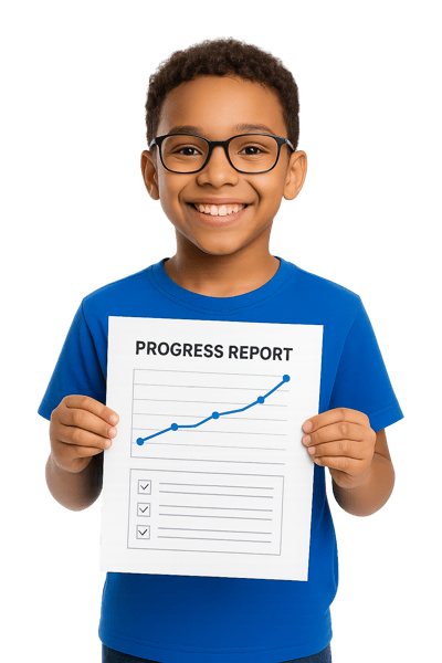 Student with progress report