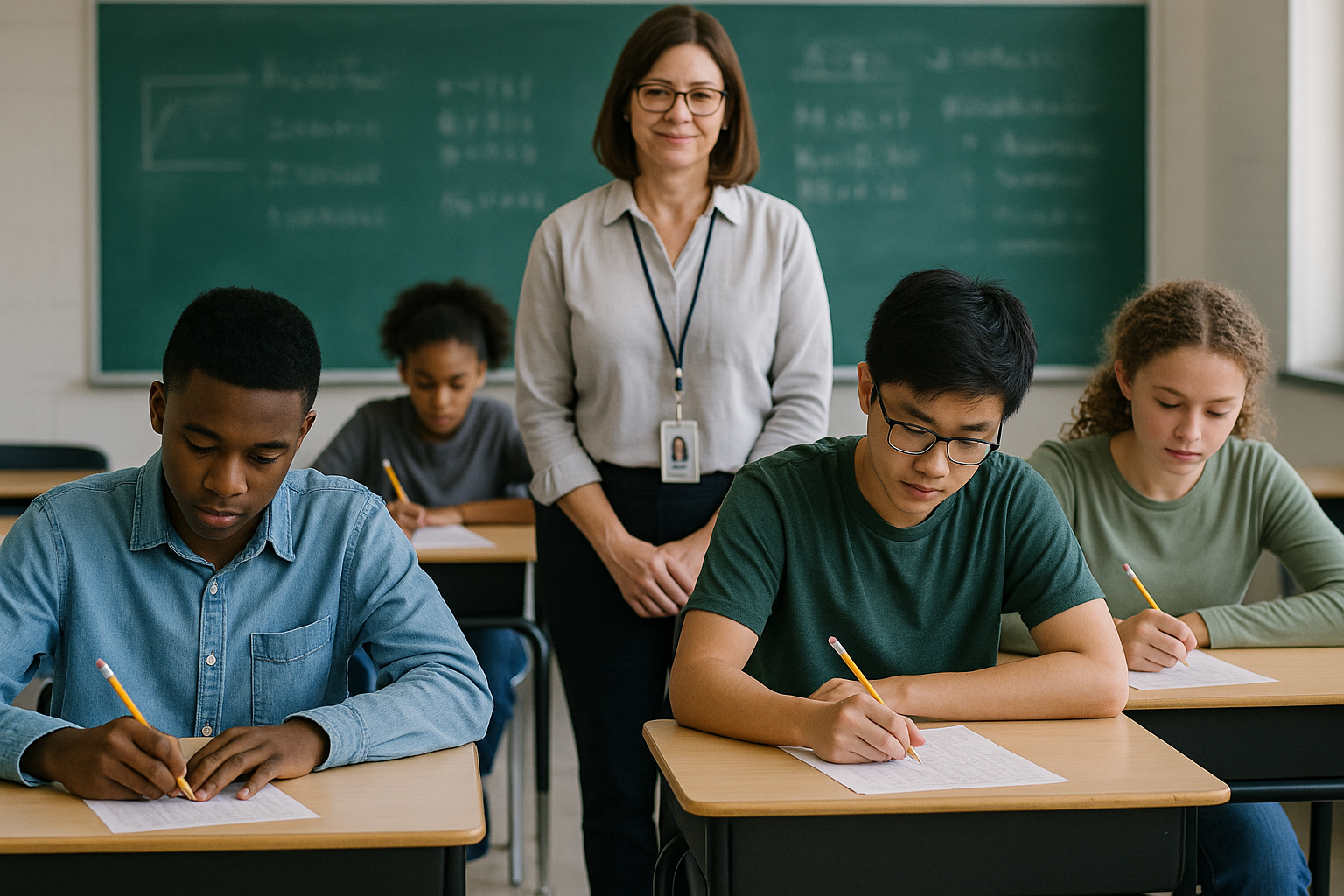 Teacher and student testing in classroom