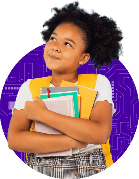 happy-african-american-schoolgirl-holding-books-in-purple-tech-circle