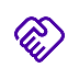 purple handshake on white circle